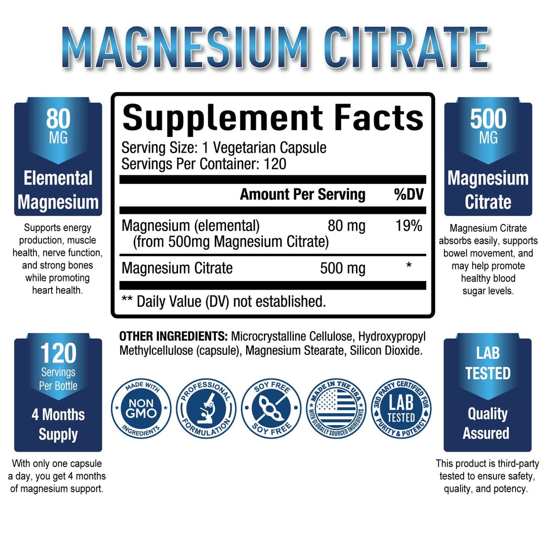 Magnesium Citrate Purely Optimal Nutrition Magnesium Citrate Purely Optimal Nutrition