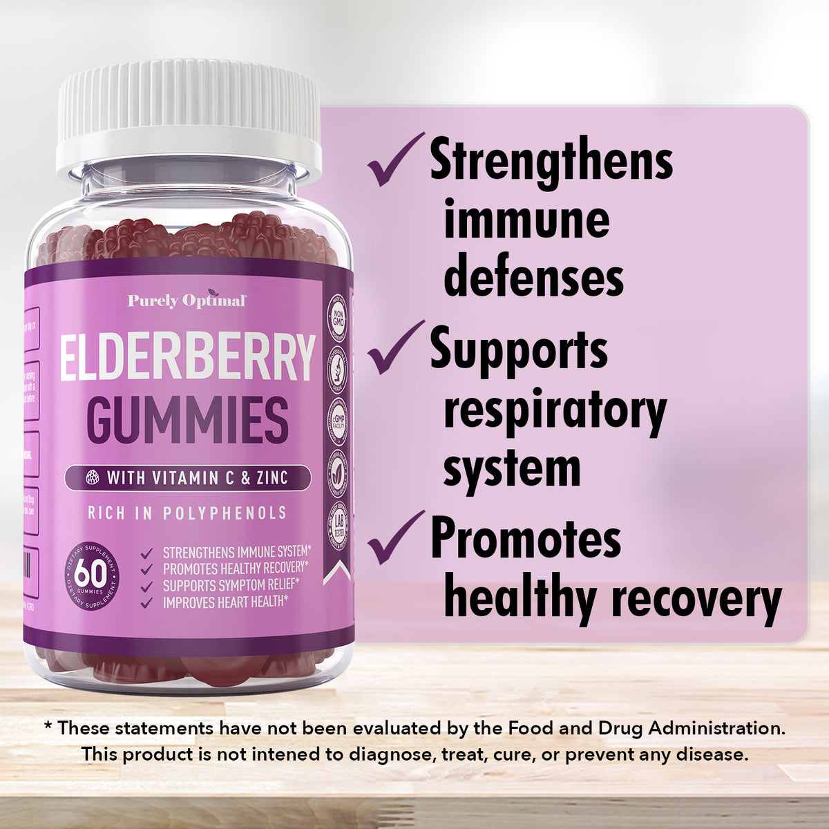 Elderberry Gummies Purely Optimal Nutrition